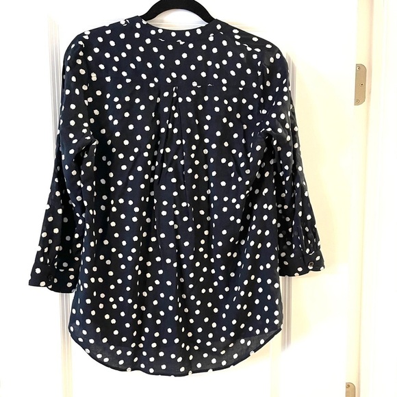 Maeve Black and white polka dot split neck blouse - Picture 3 of 7
